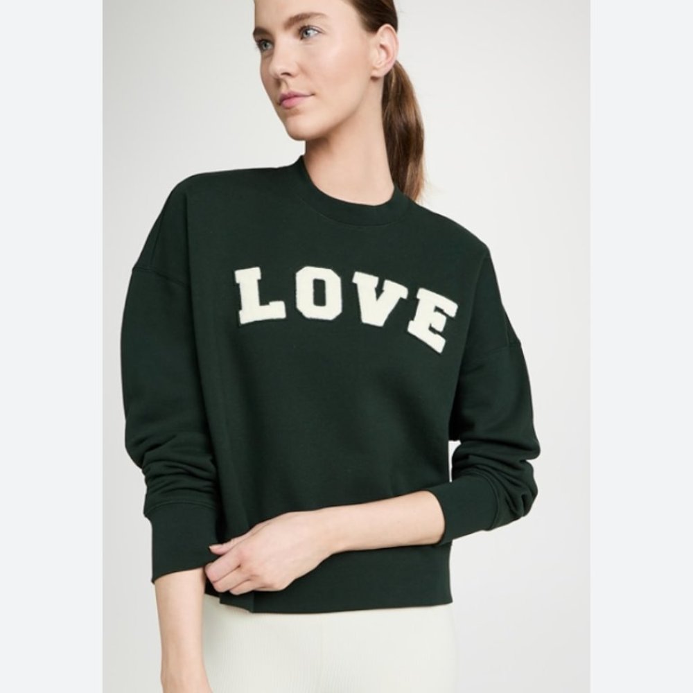 Tory Burch - Tory Sport - French Terry Love Crewneck Sweatshirt - Size Large